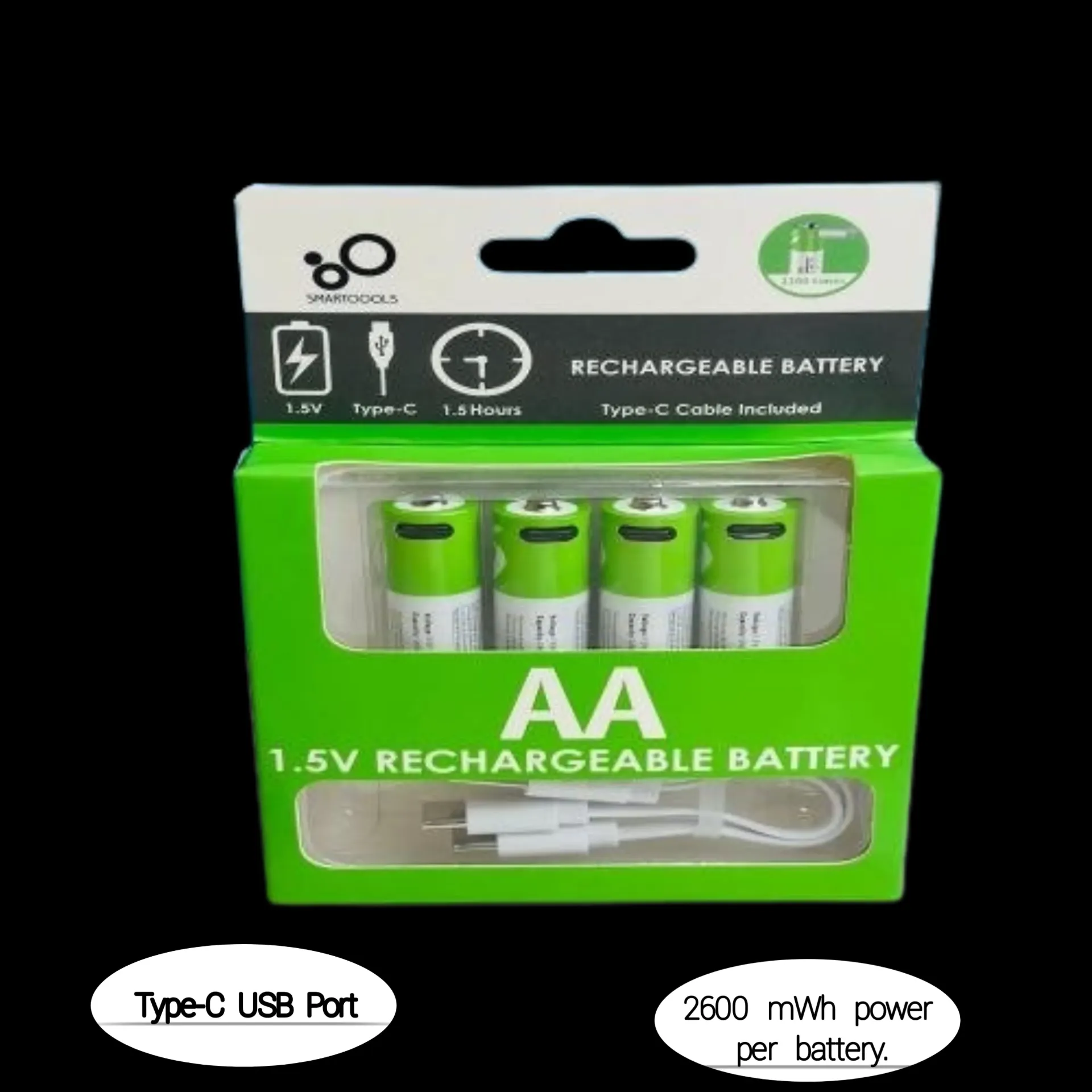 Smar Tools RB40 Lithium-ion Rechargeable Batteries (AA 1.5V)