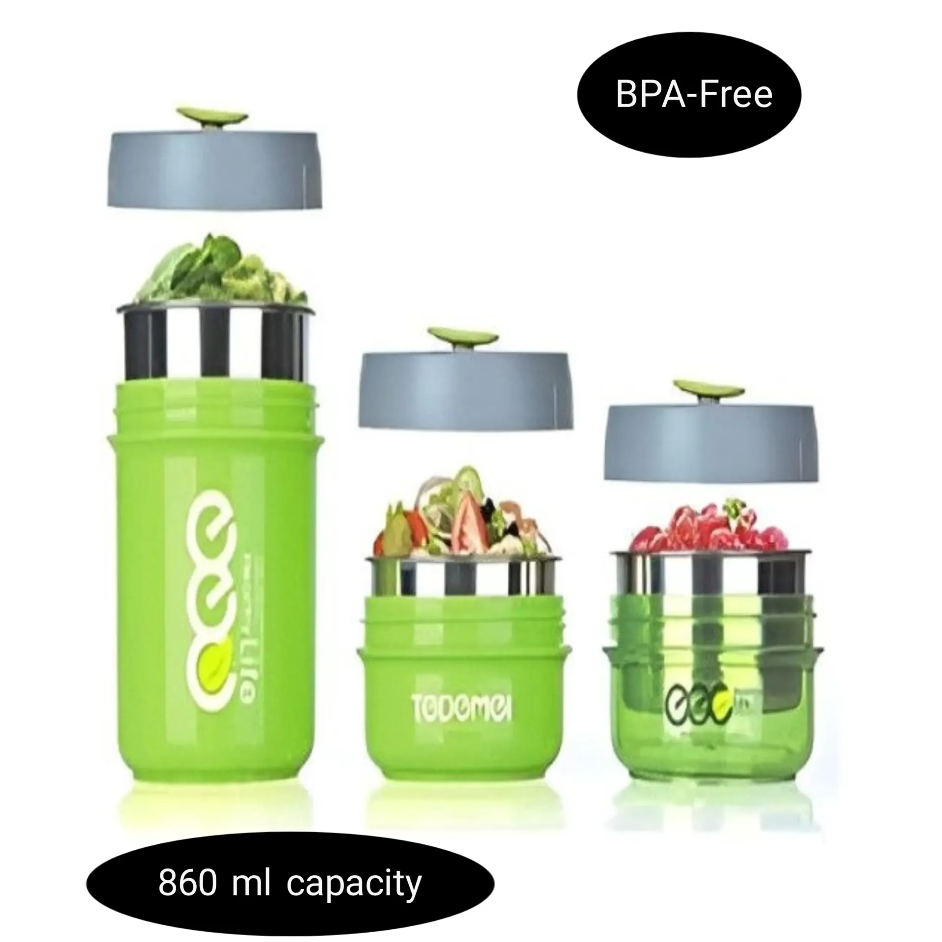 Tedemei 3-in-1 Premium Stainless Steel Lunch Box (860 ml)